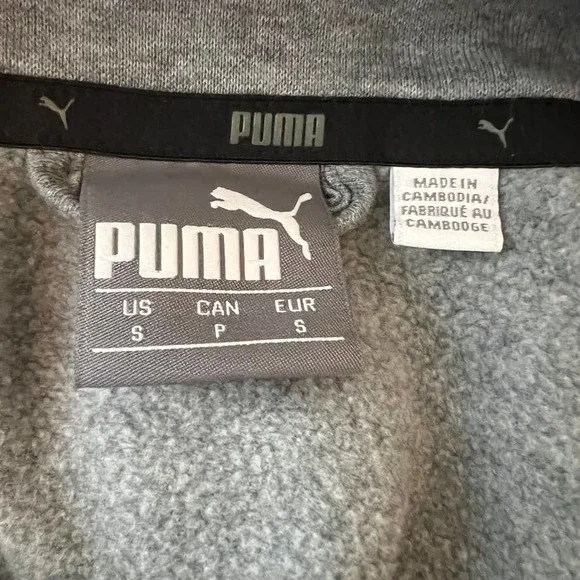 PUMA Full Zip Fleece Track Jacket Grey Size Small - Picture 9 of 14